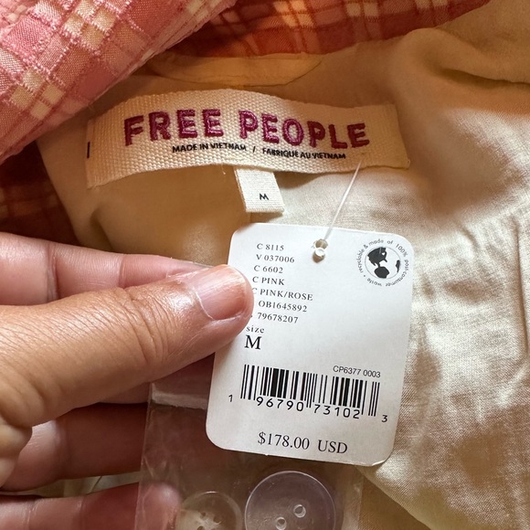 🌸🧡💕FREE PEOPLE Olivia Gingham Blazer - Picture 10 of 13